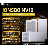 JONSBO NV10 Chassis ITX MINI Full Aluminum Mesh Breathable Support 1U FLEX Power Supply Standing or Lying Desktop Computer Case