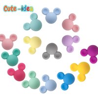 Cute-Idea 10PCs Mouse Silicone Teething Mouse Beads Baby Teether Beads Food Grade Silicone Beads BPA Free DIY Necklace Pendant