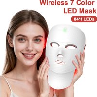 7 Colors LED Face Neck Skin Care Mask Red Light Anti Aging Rejuvenation Tighten Home Face Neck Lifting Whitening Beauty Device