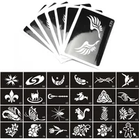 3/5/10/50pc Mixed Random Tattoo Stencils Cute Star Love Heart Skull Small Design for Body Painting Glitter One-time Template Kit