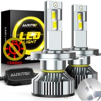 AUXITO 2Pcs Canbus H4 H8 H11 9005 HB3 9006 HB4 9012 HIR2 H13 LED Headlight Turbo 100W 30000LM Super Bright White 6500K With Fan