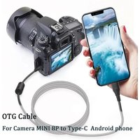 OTG Cable Camera Type-C to Mini 8Pin Photo Transfer+Charging Compatible with Canon/Sony/Fuji Instant Photo Transfer Cable