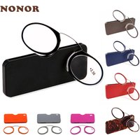 NONOR TR Clip Nose Bridge Mini Reading Glasses 1.0 To 3.5 Portable Presbyopic Glasses With Case