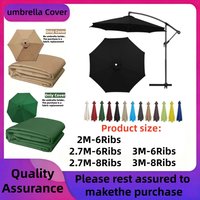 8ft/9ft/10ft Outdoor Umbrella Replacement Canopy, 6 Ribs/8 Ribs Cantilever Umbrella Replacement Cloth Cover