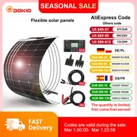 DOKIO 100Wset 200Wset 400Wset 18V flexible solar panel waterproof monocrystalline camping 12V battery charging