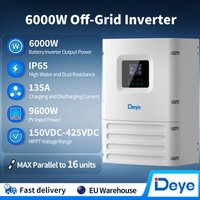 Falownik solarny DEYE IP65 6kW do pracy równoległej, zewnętrzny, z podwójnym wyjściem 9600W PV, 120A MPPT, szybkie ładowanie, wbudowane WiFi do systemów domowych off-grid.