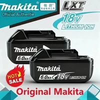 Original Makita 18V LXT 6.0Ah BL1860 Lithium-Ion Battery High Capacity with LED Power Indicator for Makita Cordless Power Tools