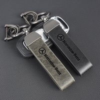 Metal Leather Car Keychain Keyring Chain Pendant Gift For Mercedes Benz Amg A C E GLC GLA GLE W205 W212 W213 X253 X156 W166 W168