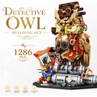 Magic World Animal MOC Building Block Set Owl Detective Assembly Toys for Adult Kids Holiday Gifts Creative Bricks DIY Toy