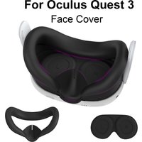 Face Cushion Cover for Quest 3 Face Pad with Lens Covers Protectors Washable VR Silicone Covers for Meta Quest 3 Accessories