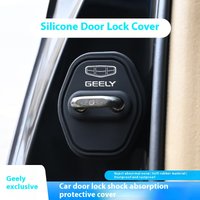 Silicone Door Lock Protector Cover for Geely All Models 4Pcs Anti-Collision Anti-Noise Door Lock Buckle Cover Waterproof Car Int