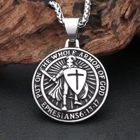 Vintage Stainless Steel Sword Knight Pendant Necklaces For Man Punk Medieval Templar Warrior Necklace Biker Jewelry Dropshipping