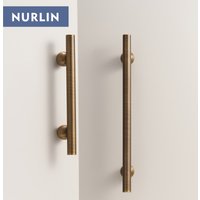 Nurlin Solid Brass Ball Foot Antique Brass Cabinet Knobs Long Door Pull T-bars Kitchen Cloakroom Wardrobe Handle Bar