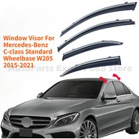 Window Visor For Mercedes-Benz C-class Standard Wheelbase W205 2015-21 Rain Guard Deflector Windshield Rain Eyebrow Awning Trim