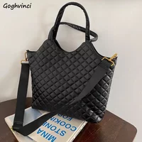 Black Large Capacity Tote Bags Women Korean Fashion Famous Lady Shoulder Designed Commuter Portable Underarm Daily Bolsos