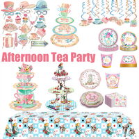 Afternoon Tea Party Disposable Tableware Sets Birthday Photo Shoot Props Cartoon Teapot Time Party Table Decor