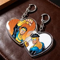 Hot Superhero TV Show Invincible Keychain for Accessories Viltrumite Omniman Conquest Comic Keyring Jewelry Friends Fans Gifts