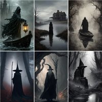 Dark Academia Art The Witch Demon Poster Prints For Living Room Home Decor Magic World Gothic Crow Canvas Painting Wall Art G