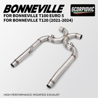 Motorcycle exhaust system link pipe For Bonneville T120 T100 Euro 5 2021-2024 L-X pipe T120 exhaust T100 muffler