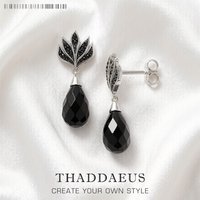 Earrings Black Flame Design Water Drop New Vintage 925 Sterling Silver Gift For Women High Quality Fine Jewelry