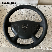 Vollständige schwarze Leder-Lenkradabdeckung für Mercedes Benz E-Klasse W211 G-Klasse W463 E350 E320 2002 2003 2004 2005