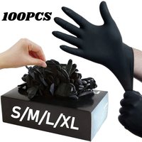 10/20/50/100PCS Black Nitrile Disposable Gloves for Work Latex Free Home Cleaning Glove Textured Mechanic Tattoo Hair Dye Beauty image 4