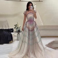 Beading Evening Dresses Gorgeous Beautiful Short Sleeve Gowns A-Line Luxury Elegant Women Girls Long Dress vestidos 2026