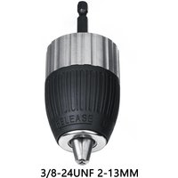 1.5-13mm Electric Drill Chuck Keyless Self-locking 3/8-24UNF Driver Tool Accessories Keyless Adapter Impact Hex Shank