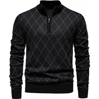 Mens Fashion Sweater Half Zip Collar Knit Pullover Casual Sport Golf Sweaters American Size Male Autumn Winter Clothes