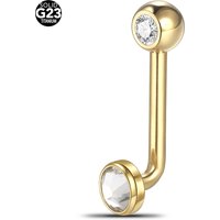 1PC G23 Titanium CZ Crystal Christina Piercings Vertical Hood Gold Color Sexy Intimate Pircing Belly Rings Jewelry for Men Women