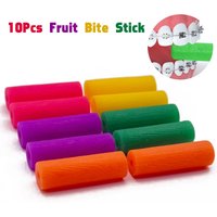 10Pcs Orthodontic Tooth Bite Stick Fruit Flavor Teeth Aligners Chewies Reusable Silicone Sticks For Invisable Braces