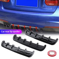 New1 Set Shark Chin Spoiler Diffuser Trim Cover Universal Car Rear Bumper Body Kit Black Look Decoration Trim Car Accessories