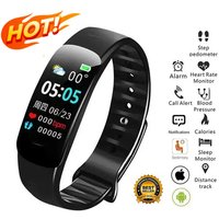 Smart Watch C1 Plus Bluetooth Step Counting Sports Bracelet Fitness Tracker Heart Rate Blood Pressure Sleep Men Women Gift
