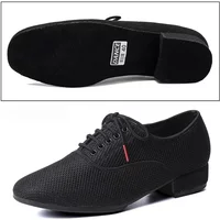 Fashion Men Standard Dance Shoes Ballroom Shoe Breathable Mesh Low-heel Practice Competition Men Modern Dancing Dance Sport Shoe