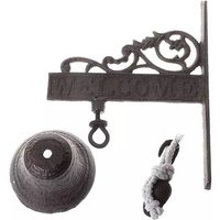 Retro wall-mounted cast iron dinner clock metal doorbell outdoor garden courtyard bar wall decoration call accessory