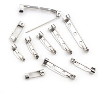 20pcs/lot 14 17 19 25 32mm 316 Stainless Steel Brooch Clip Pins Safety Brooch Settings Blank For DIY Jewelry Making Supplies