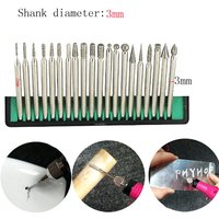 20PCS Diamant Rotary Schleifen Grat Bohrer Set 2,35/3mm Schaft Handwerk DIY Gravur Polieren Werkzeug für jade Schmuck Glas