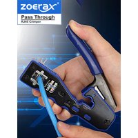 ZOERAX 3 in 1 RJ45 Ethernet Crimping Tool Pass Through RJ45 Crimper for RJ45 Cat5/5e Cat6/6a Connector With Replacement Blades