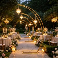 1-6pcs f30 2.4M Metal Iron Bracket Half Moon Shape Chandelier Rack Arc Chandelier Stand Wedding Decoration Flower Arch ivy1040