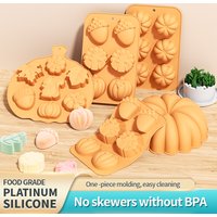 Pumpkin Leaf Silicone Molds Thanksgiving Fall Theme Ice Cream Molds for Making Soap Muffins Chocolates Squirrels Cake Decoration