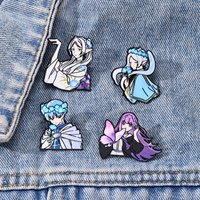 4pcs beyond Journey's End Cartoon Anime Frieren Enamel Pin Set for Women Fashion Metal Brooches Clothing Accessories Jewelry