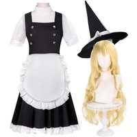 Women Anime Game Touhou Project Witch Kirisame Marisa Cosplay Costume Or Blonde Wig