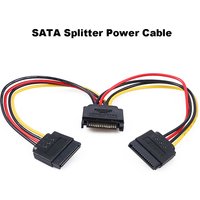 Coolcirc SATA Power Y Splitter Cable SATA Male to Dual 15Pin Female Power Cable 20CM Sata Extension Cord For HDD SSD Hard Disk