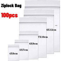100Pcs Thicken Zipper Sealed Bags Clear Plastic Storage Bag for Small Jewelry Food Packing Reclosable Ziplock Sealing Bags image 4