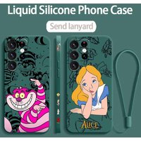 Alice in Wonderland For Samsung S26 S25 Edge S24 S23 S22 S21 S20 FE Ultra Plus Lite Liquid Left Rope Phone Case
