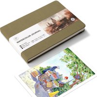 Lightwish Watercolor Sketchbook, 100% Cotton Art Supplies Watercolor Paper Journal, 20 Sheets, Acid-Free 7.6 * 5.1 Inches