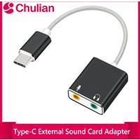 USB Type C Type-C External Sound Card Adapter Audio Card USB-C to Jack 3.5mm Earphone Micphone for Laptop Macbook Pro