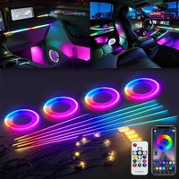 Oprah LED Universal Ambient Light For Car Interior Symphony Streamer Rainbow Acrylic Strip RGB 64 Colors Decoration Lighting Kit
