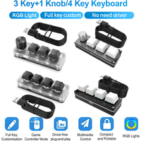 3Key 1 Knob/4Key Customize Bluetooth Keyboard Macro Knob Copy Paste Shortcut Key E-sports Game Mini Mechanical Hot Plug Keyboard