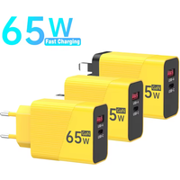 65W Quick Charge 3.0 USB GaN Charger Type C PD Fast Charging Adapter EU/US/UK Plug Wall Charger For iPhone Xiaomi Samsung Huawei
